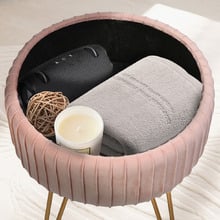 Kiara Velvet Storage Ottoman